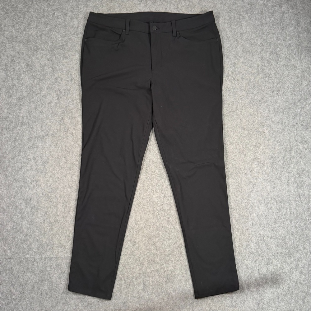 Lululemon Black ABC Slim Fit Flat Front Performance Chino Pants Men's‎ Size 36